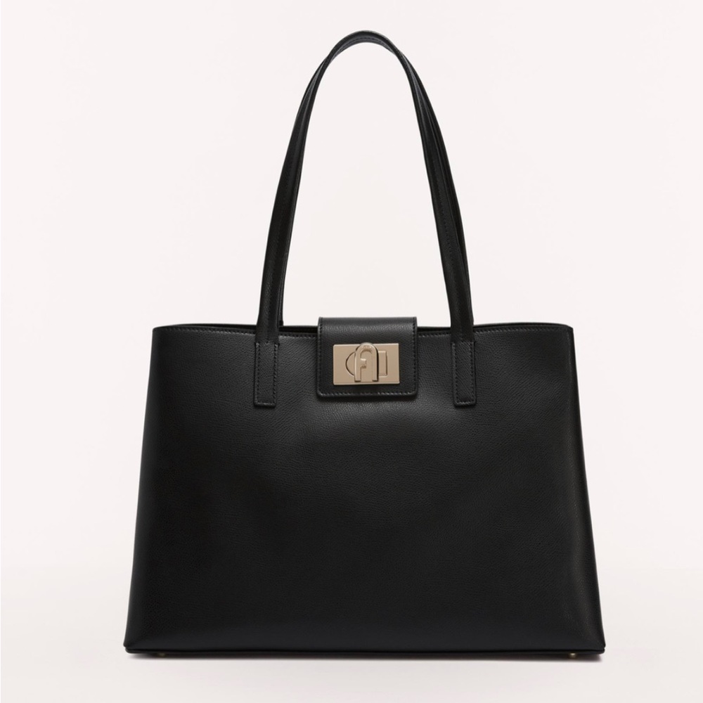 Large 1927 Twistlock Furla Tote Black